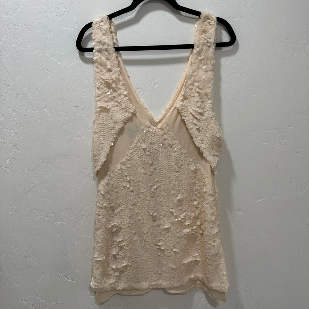 Nasty Gal Love Hangover Champagne Sequin Mini Dress Party Women's Medium - Picture 11 of 16